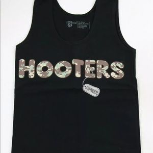 NWT Hooters Black Military Tank Top